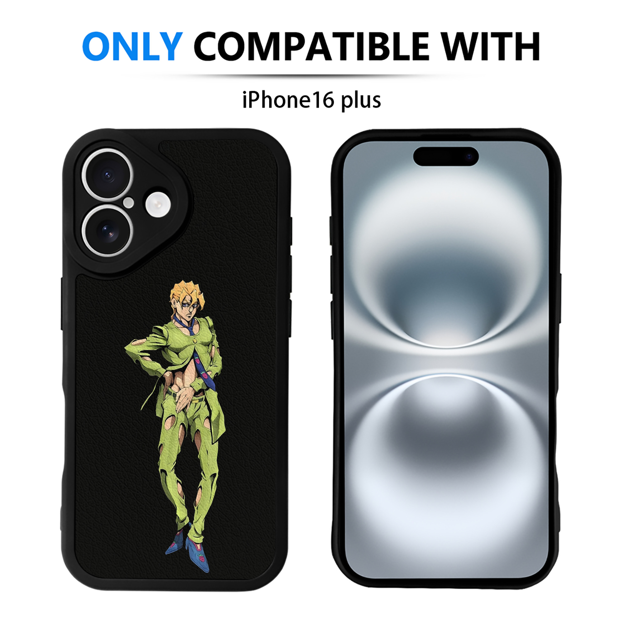 （画像用） ジョジョの奇妙な冒険 パンナコッタ?フー JoJo's Bizarre Adventure Pannacotta Fugo 【iPhone 16シリーズ対応】シリコンスマホケース（レザー調） 材質：シリコン